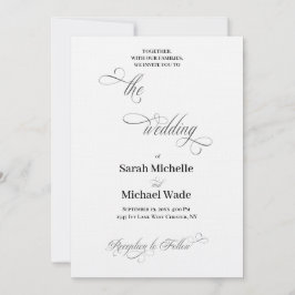 Invitación Boda de Letra Caligráfica Simple y Elegante