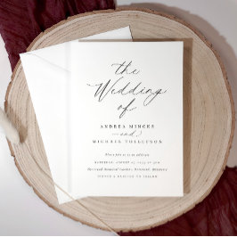 Invitación Boda de letra caligráfica simple y elegante