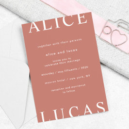 Invitación Boda de Letra Cursiva Ultra Moderna Elegante