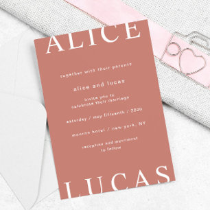 Invitación Boda de Letra Cursiva Ultra Moderna Elegante