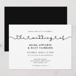 Invitación Boda de letra de corazón de conexión