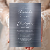 Boda de Letra de Metal Cepillado Plateado