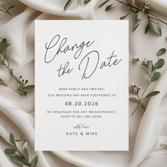 Invitación Boda de Letra Manual Moderna Cambiar la Fecha (Subido por el creador)