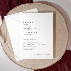 Invitación Boda de Letra Moderna Simple y Elegante