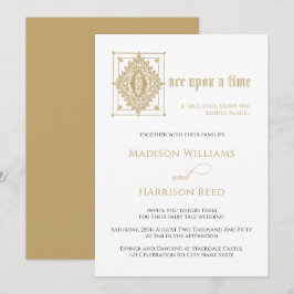 Invitación Boda de libros de hadas sobre una biblioteca de ti