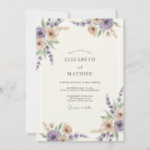 Invitación Boda de Lila con Sprig de Eucalipto y Champán