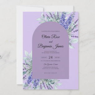 Invitación Boda de Lila Lavanda Sprig Eucalipto