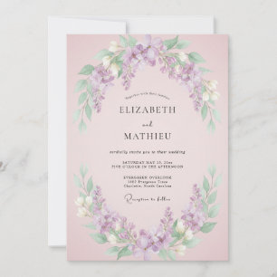 Invitación Boda de Lila Pacífico Rosa Rubor