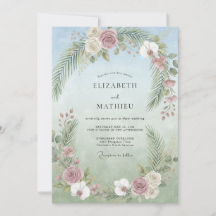 Invitación Boda de Lila Palma Tropical Eucalipto