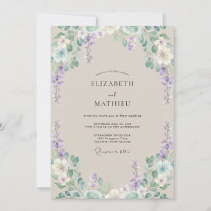 Invitación Boda de Lila, Vincapervinca y Wisteria