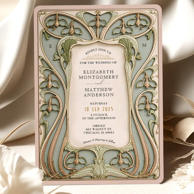 Invitación Boda de Lily de Art Nouveau romántico (Subido por el creador)