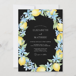Invitación Boda de limón azul a medianoche eucalipto