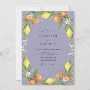 Invitación Boda de Limón Cítrico Salvia Periwinkle
