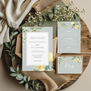 Invitación Boda de limón elegante en el jardín mediterráneo