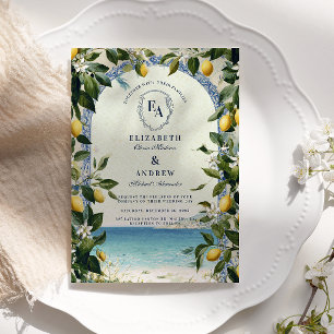 Invitación Boda de limón y vegetación mediterráneos