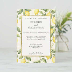 Invitación Boda de limones amarillos frescos