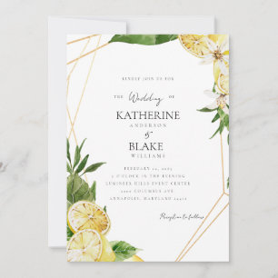 Invitación Boda de limones mediterráneos tropicales III