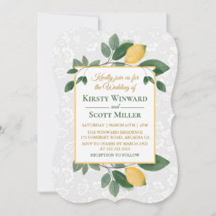 Invitación Boda de limones sicilianos acuarela