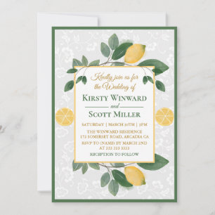 Invitación Boda de limones sicilianos acuarela