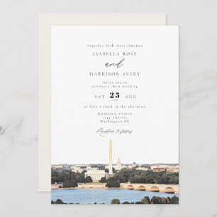 Invitación Boda de línea aérea del monumento de Washington DC