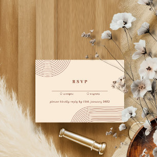 Invitación Boda de Línea Artística Geométrica de Terracota Re