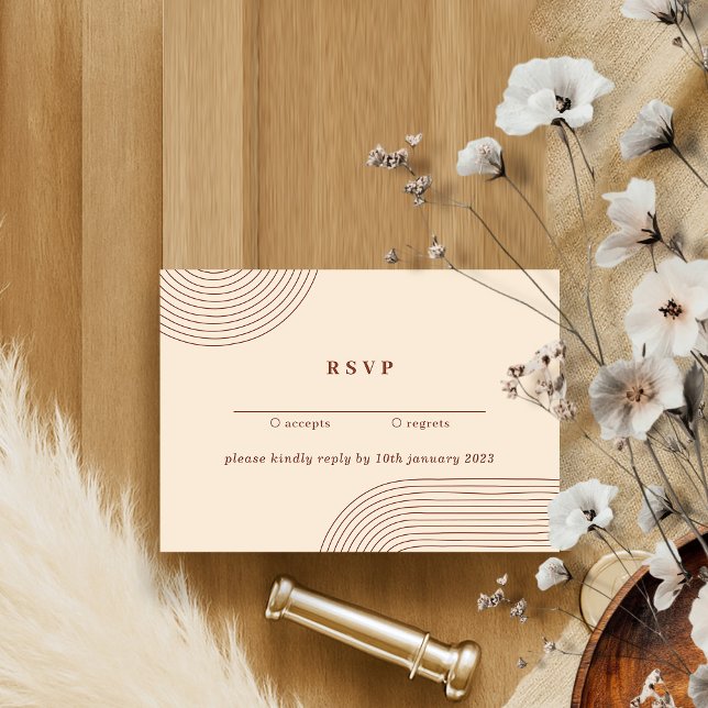 Invitación Boda de Línea Artística Geométrica de Terracota Re (Subido por el creador)