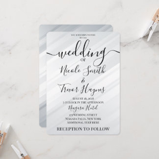 Invitación Boda de Líneas Diagonales Blancas Plateadas Person