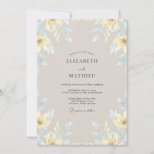 Invitación Boda de lirio amarillo de champán