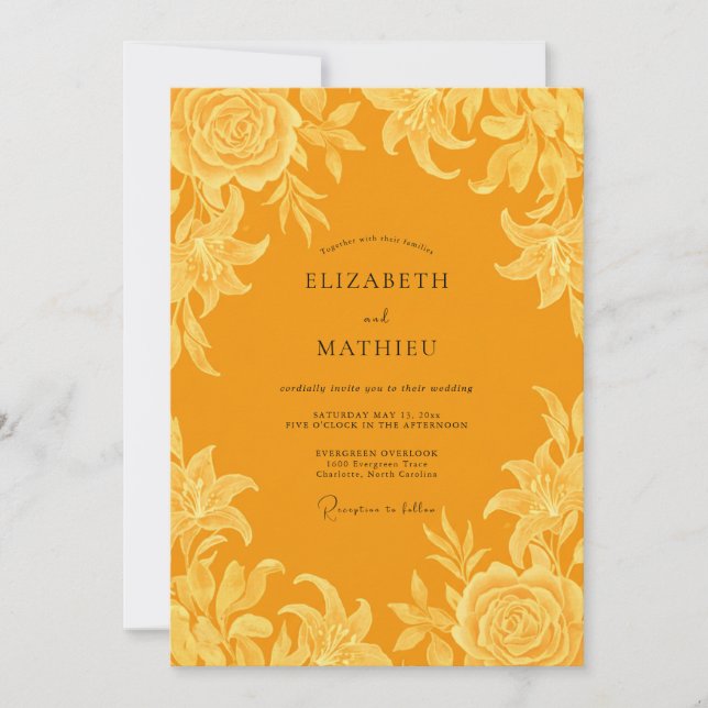 Invitación Boda de Lirio Azafrán (Anverso)