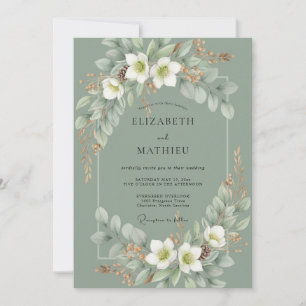 Invitación Boda de lirio blanco Celadon