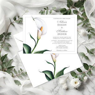 Invitación Boda de Lirio de Calla Blanco Marfil Elegante