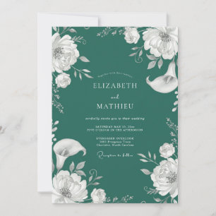 Invitación Boda de Lirio de Calla de Picea Oscura
