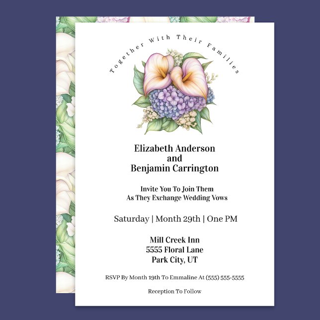 Invitación Boda de Lirio de Calla Pastel Precioso (Subido por el creador)