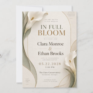 Invitación Boda de Lirio de Calla Salvia y Oro