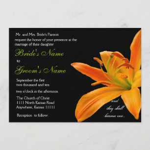 Invitación Boda de lirio naranja