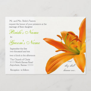 Invitación Boda de lirio naranja