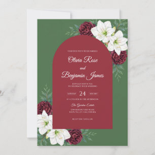 Invitación Boda de Lirio Oliva Granate