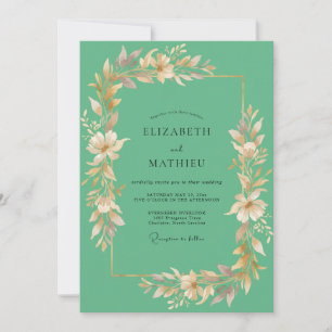 Invitación Boda de lirio pintado de espuma de mar