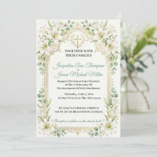 Invitación Boda de Lirios Blancos Lujuriosos