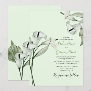 Invitación Boda de lirios de calla blancos elegantes modernos