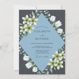 Invitación Boda de lirios grises de pizarra