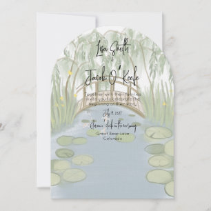 Invitación Boda de Lirios pintados a mano ilustrados