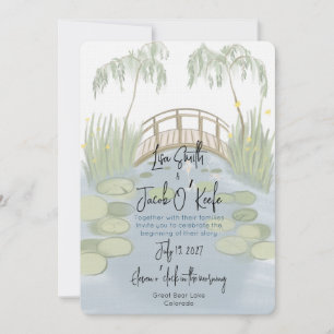 Invitación Boda de Lirios pintados a mano ilustrados