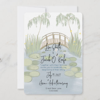 Invitación Boda de Lirios pintados a mano ilustrados