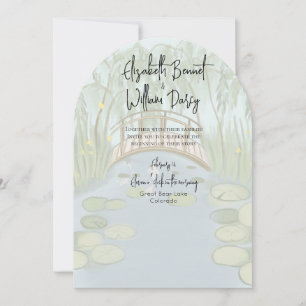 Invitación Boda de Lirios pintados a mano ilustrados