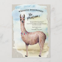 Boda de Llama Divertida Fecha Pospuesta Acuarela