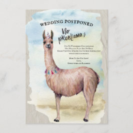 Invitación Boda de Llama Divertida Pospuesta Fecha Acuarela