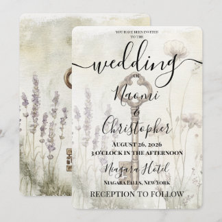 Invitación Boda de Llave Vintage Personalizada