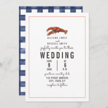 Boda de Lobster Weathered Blue Gingham