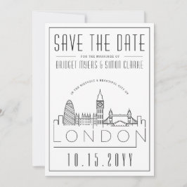 Invitación Boda de Londres | Horizonte estilizado Guardar la